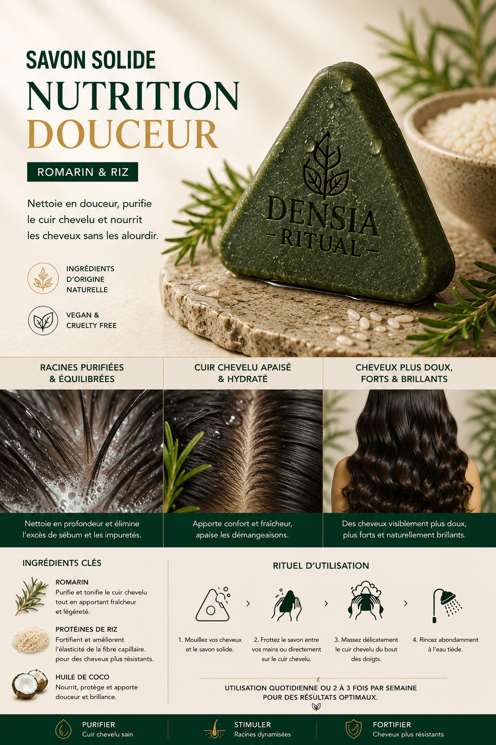 Shampoing solide Purifiant -Densia Ritual